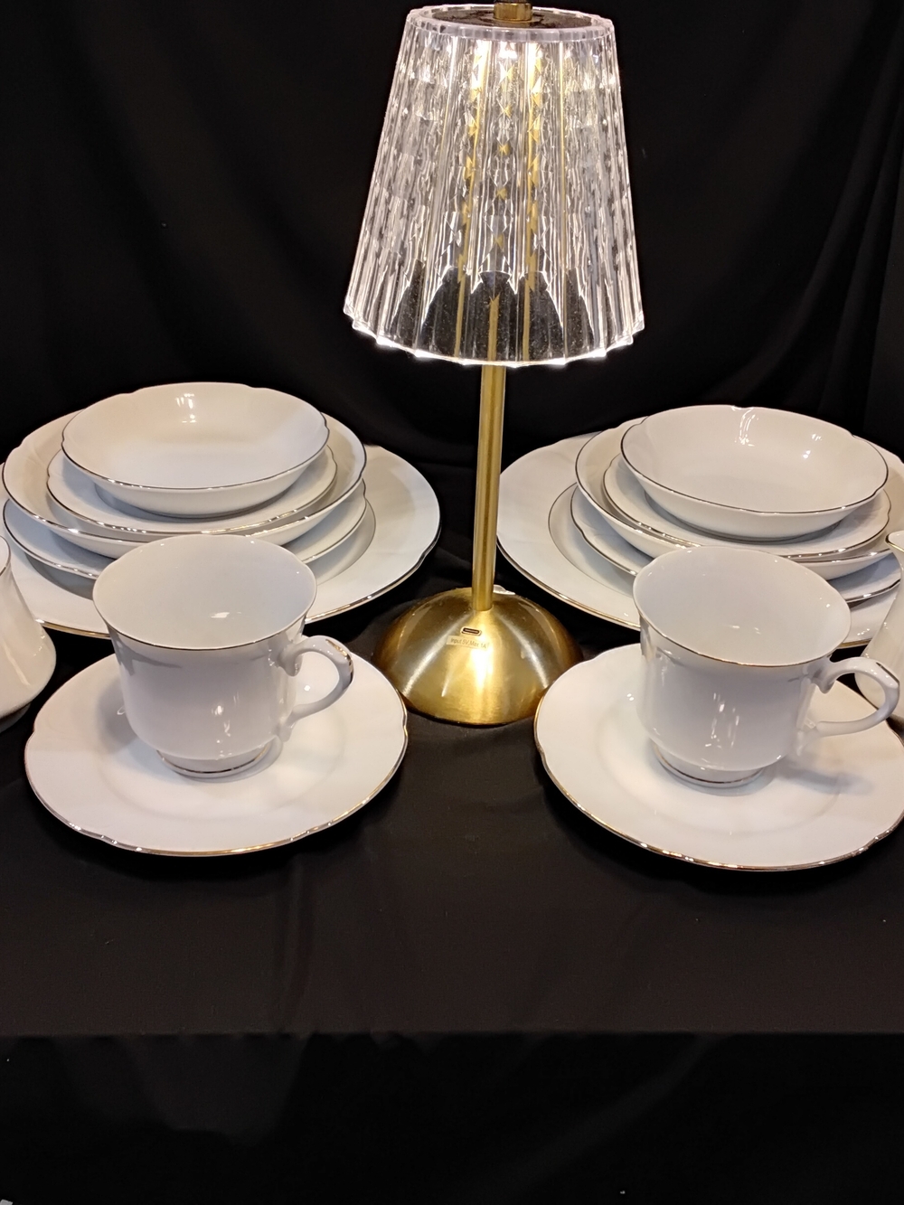 2 Cresent China Coquille D'Or Place Setting with Gold Rim